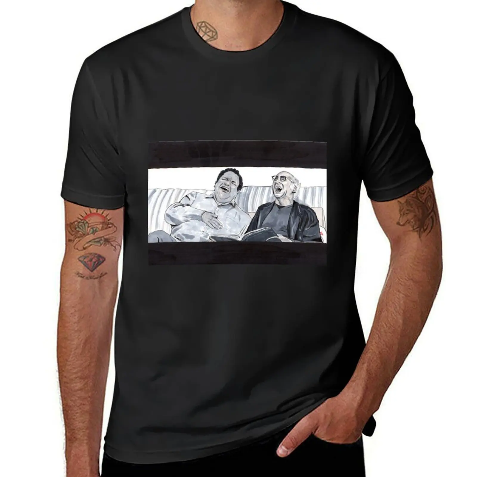 Curb Your Enthusiasm, Larry David and Jeff Garlin T-Shirt Short sleeve tee oversizeds vintage clothes anime clothes T-shirt men