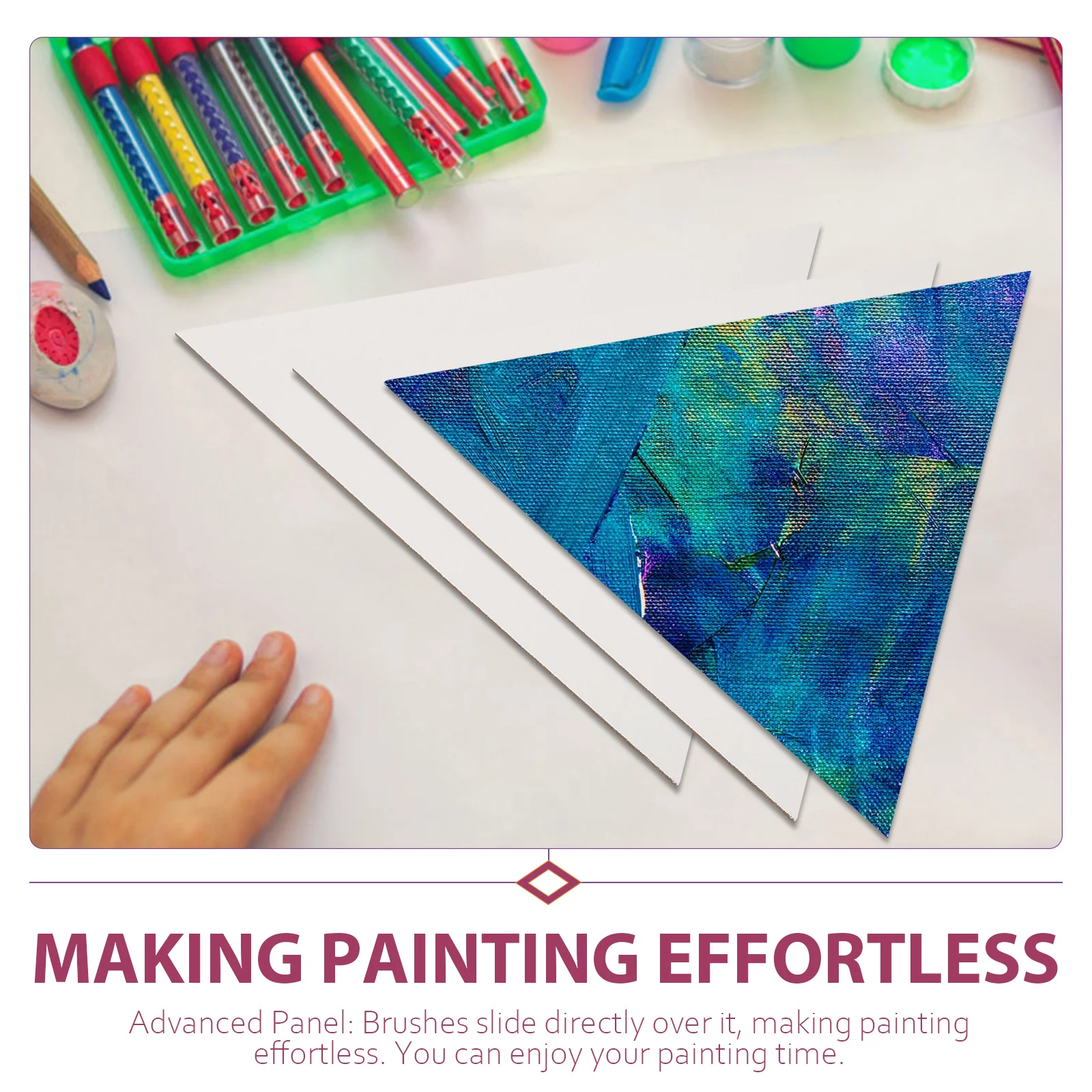 

5 Pcs Picture Frame inside Canvas Drawing Board Oil Painting Panel Boards for Artists Square Blank