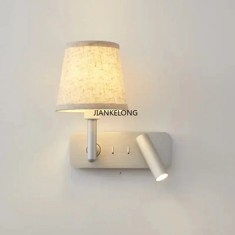JIANKELONG Modern New Bedside Wall Lamp Luxury Texture Bedroom Wall Reading Light Study Special Eye Protection LED Wall Lamp
