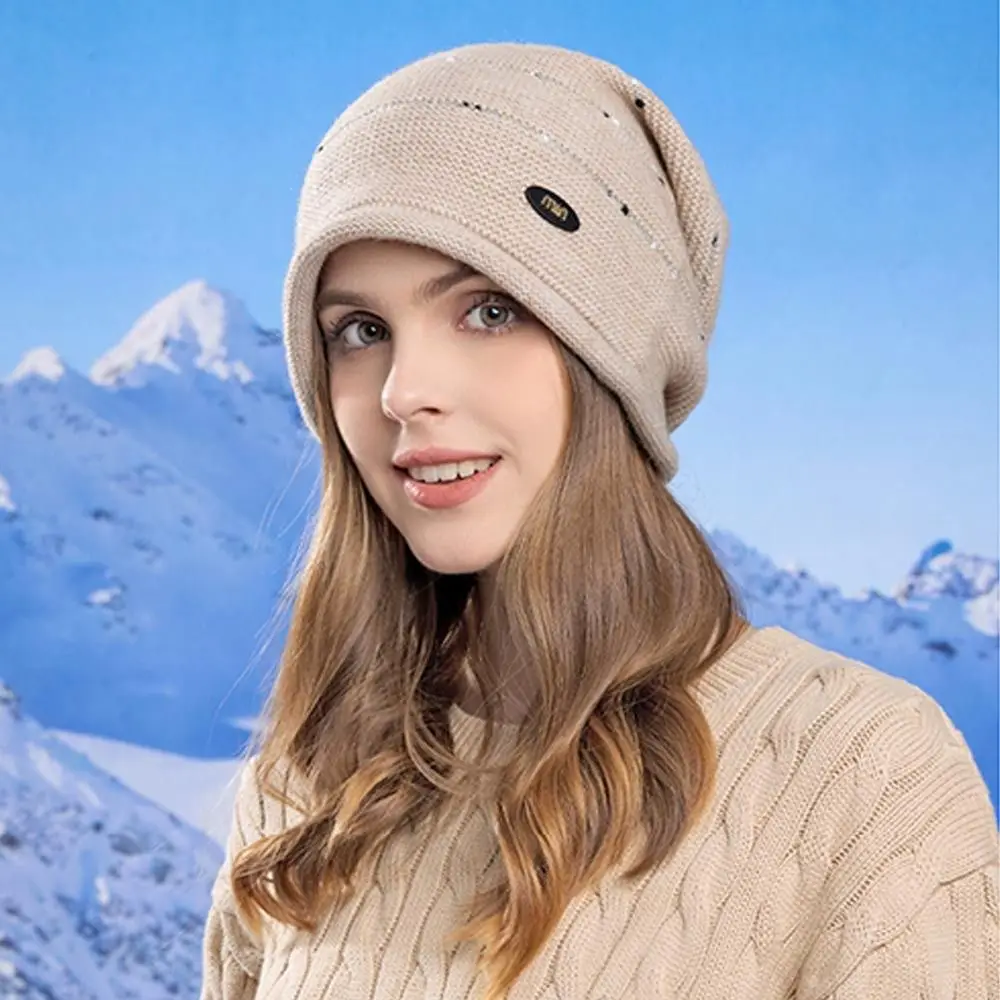 

Повседневная теплая зимняя вязаная шапка, мягкие шапочки с короткими полями, утолщенный ветрозащитный капот для мужчин и женщин