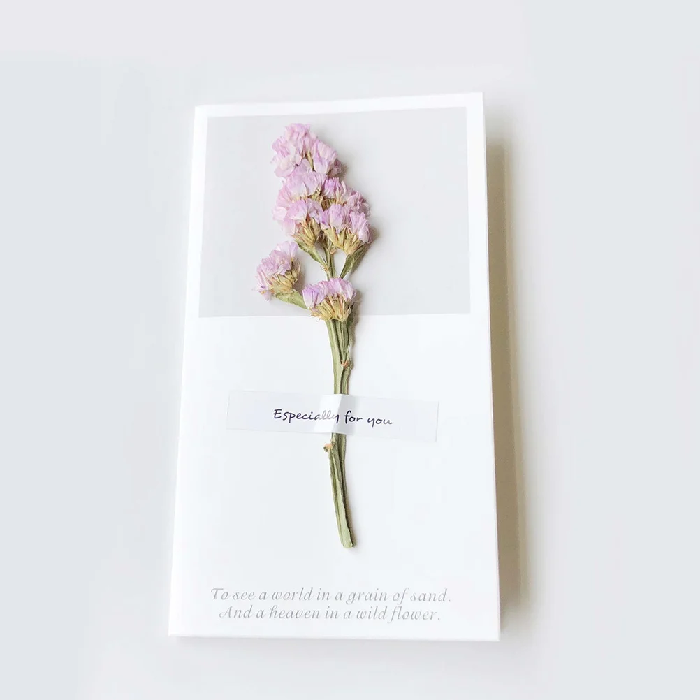 

12Pcs Eco Friendly Dried Flower Greeting Cards Valentines Birthday Party Invitation Teachers Day Wishes Cards