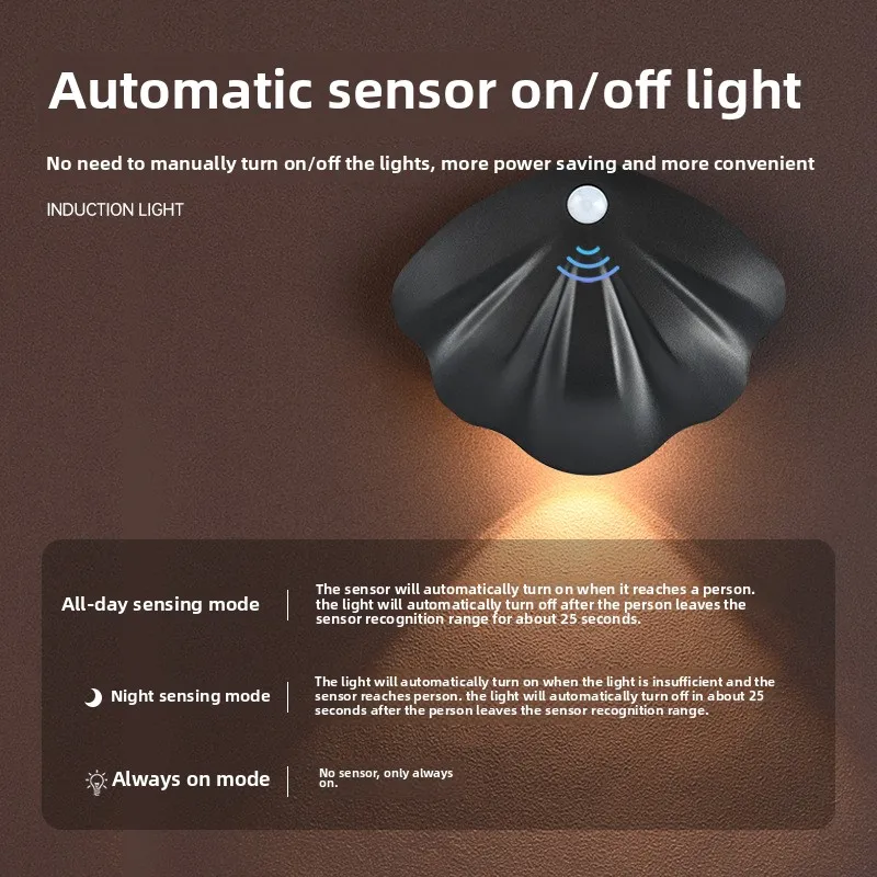 Intelligent Led Charging Human Body Sensor  Night Light Wiring-free Magnetic Indoor Wall Light House