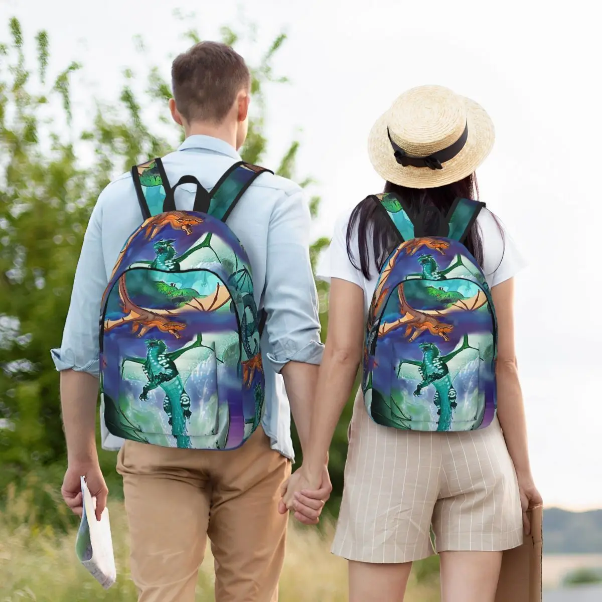 

Wing Of Fire All Dragon Pattern Background Student Backpack School Bag Hiking Travel Daypack for Men Women Bookbag Shoulder Bags