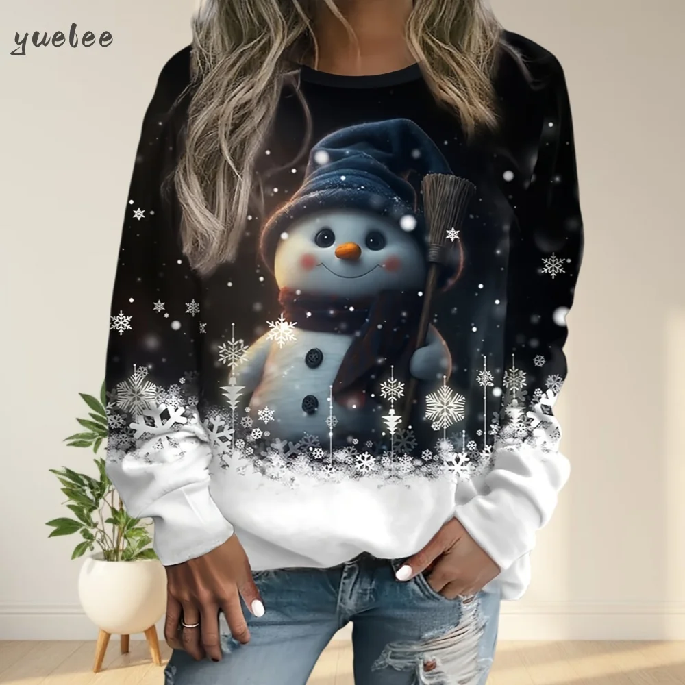 

Unisex Sweatshirt Christmas Snowman 3D Print Women's Fashion Men and Women Streetwear O-Neck Y2K Pullovers Harajuku Men Sweatshi