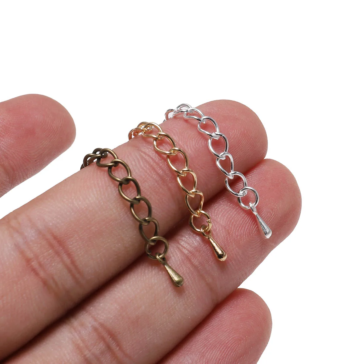 50 Stück/Lot 50mm/70mm Verlängerungsketten für Halsketten, Verbindungsteile für Armbänder und Schmuckherstellung – Detail 5
