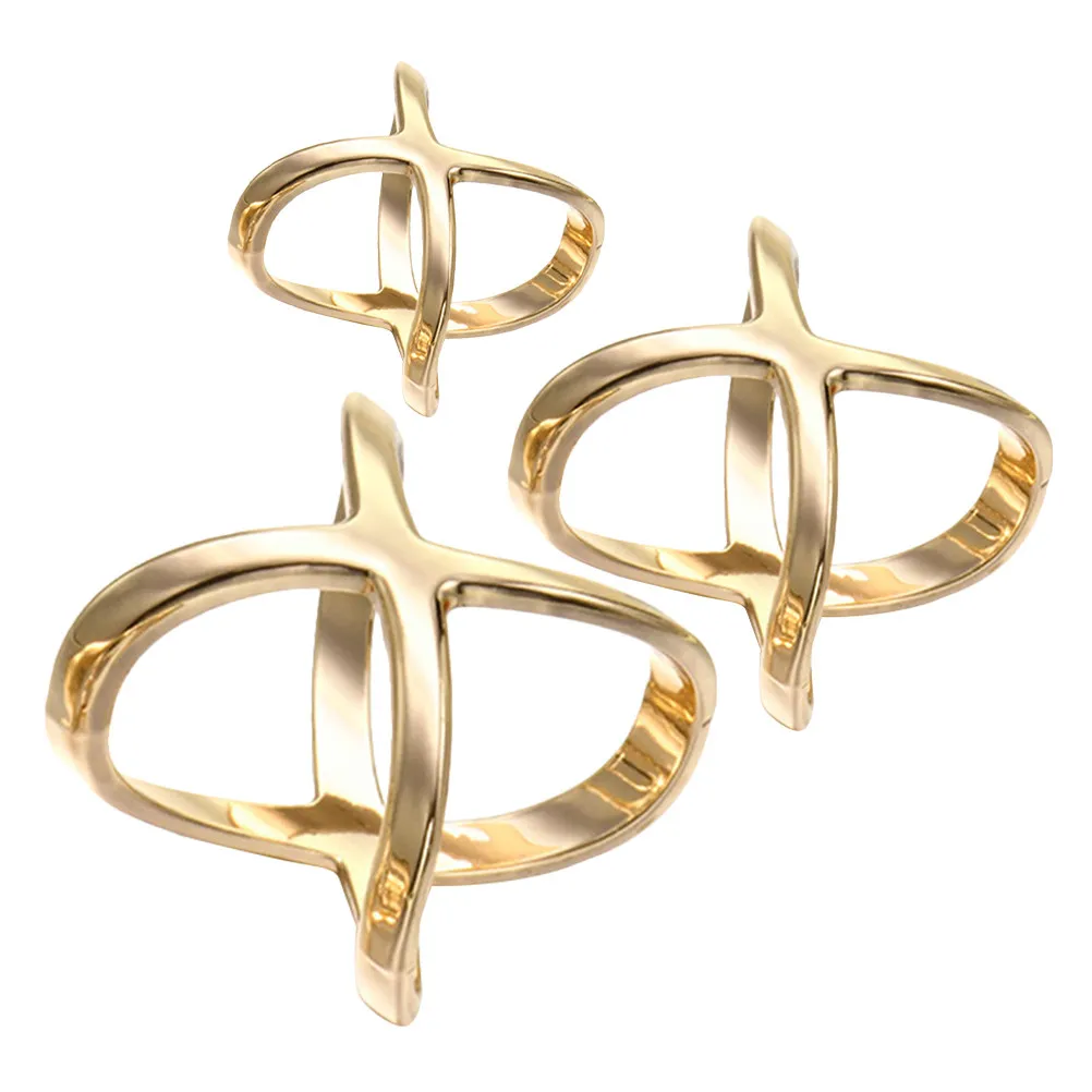 

3Pcs X-Shaped Scarf Ring Clip Set Silk Buckle Scarf Clasp Holder for Shawls Neckerchief Clothing Ring Secure Stylish Accessory