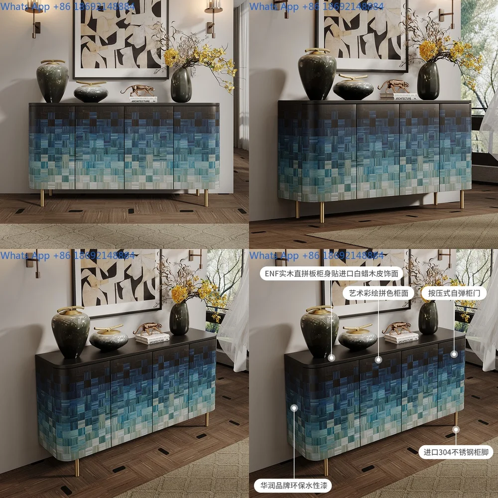 

Modern Luxury Painted Sideboard for Living Room Storage Cabinet Italian Style Solid Wood Entryway Cabinet