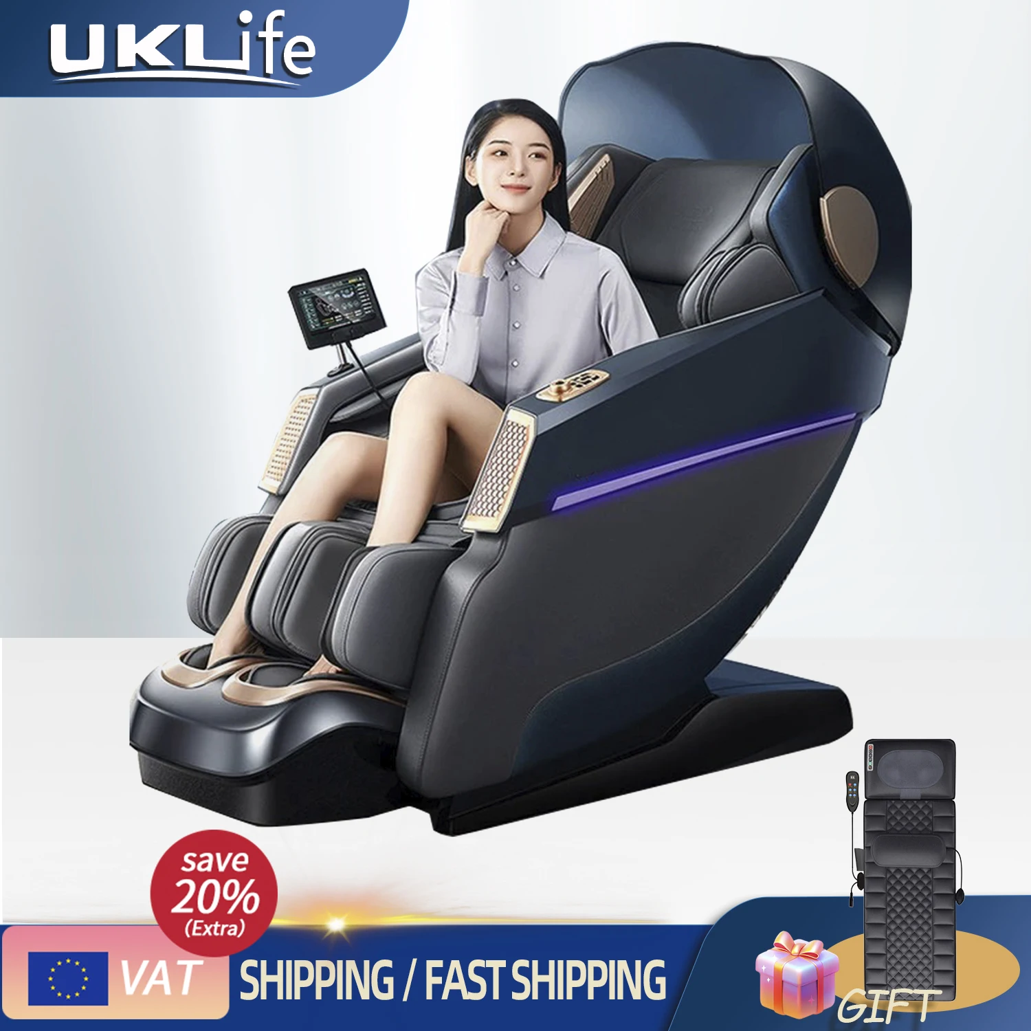 3 Year Warranty 4D SL Airbag Zero Gravity full body Massage Chair Home 3D Office Electric Leg Lift Office Chair Massage Sofa