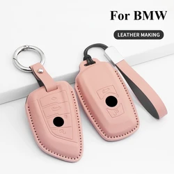 PU Leather Car Remote Key Case Cover Shell For BMW 1 3 5 7 Series X1 X3 X4 X5 X6 G20 G30 F15 F16 G01 G02 G05 F10 F20 F30 G07 F34