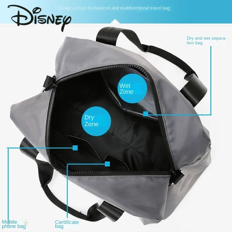 Imagem -05 - Disney-bolsa de Viagem Feminina Mickey Crossbody Monocromática Casual Grande Capacidade Bolsa Unissex Nova Moda de Alta Qualidade