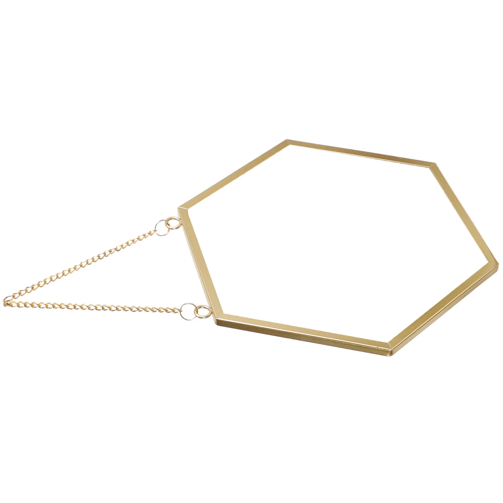 Hexagon Wall Mirror Decor Modern Premium Glass Makeup Mirror with Iron Frame for Bathroom Bedroom Living Room Entryway Hanging