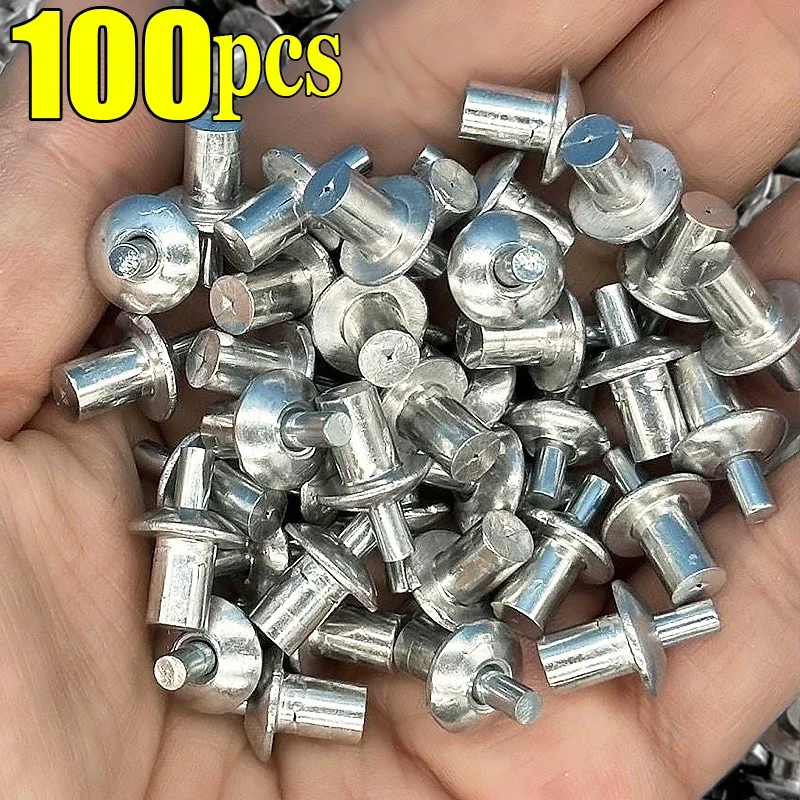 10-100pcs Hammer Drive Expansion Rivets Percussion Expansion Aluminum Nail Head Piercing Knock Small Tapping Screws Fasteners