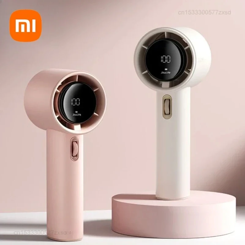 Xiaomi  Portable Hand Fan Mini Bladeless Handheld Fan USB Rechargeable Strong Wind Silent Energy-saving Display Screen