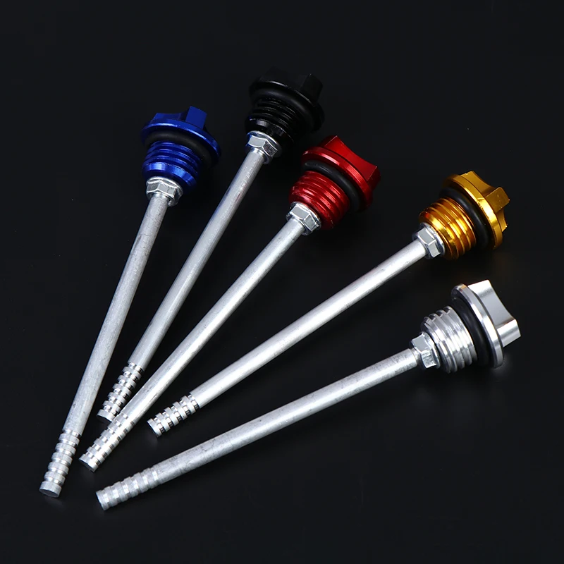 Motorcycle Engine Oil Dipstick Cap Plug Oil Level Dipstick CNC Aluminum Engine Level Indicator Motorcycle Accessories