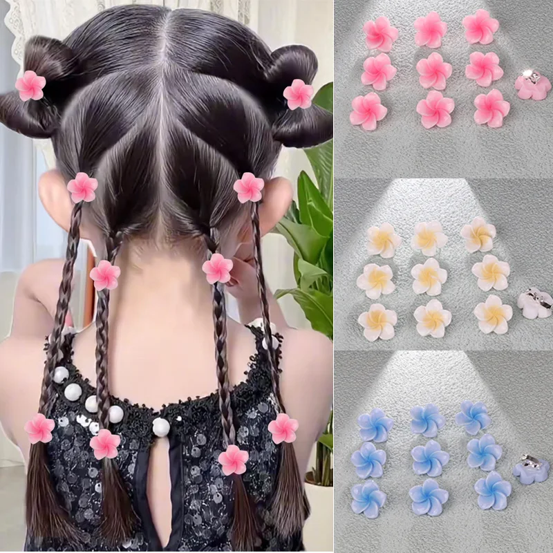 

10Pcs Fashion Pink Purple Egg Flower Hair Clips Kids Women Girls Mini Hair Claws Clip for Daily Use Hair Accessories