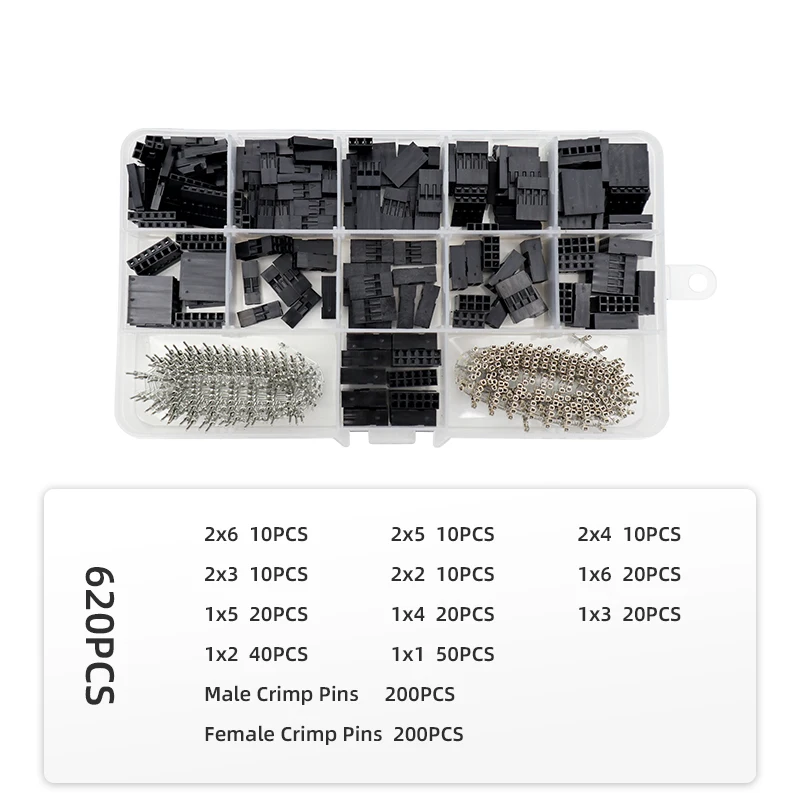 Imagem -06 - Dupont Kit Alicate de Friso 2.54 mm Passo Única Fileira Cabeçalhos Masculinos Dupont Friso Pinos Jumper Fio Crimper Kit Ferramenta Sn58b