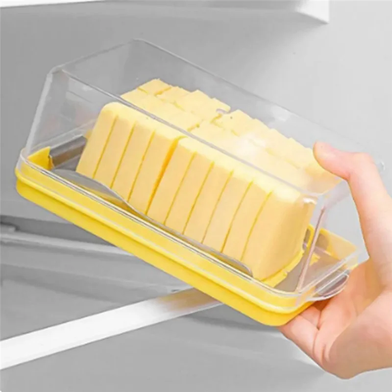 

ABJO-Butter Cutting Storage Box Time-Saving Butter Slicer Refrigerated Butter Container With Stainless Steel Cutter