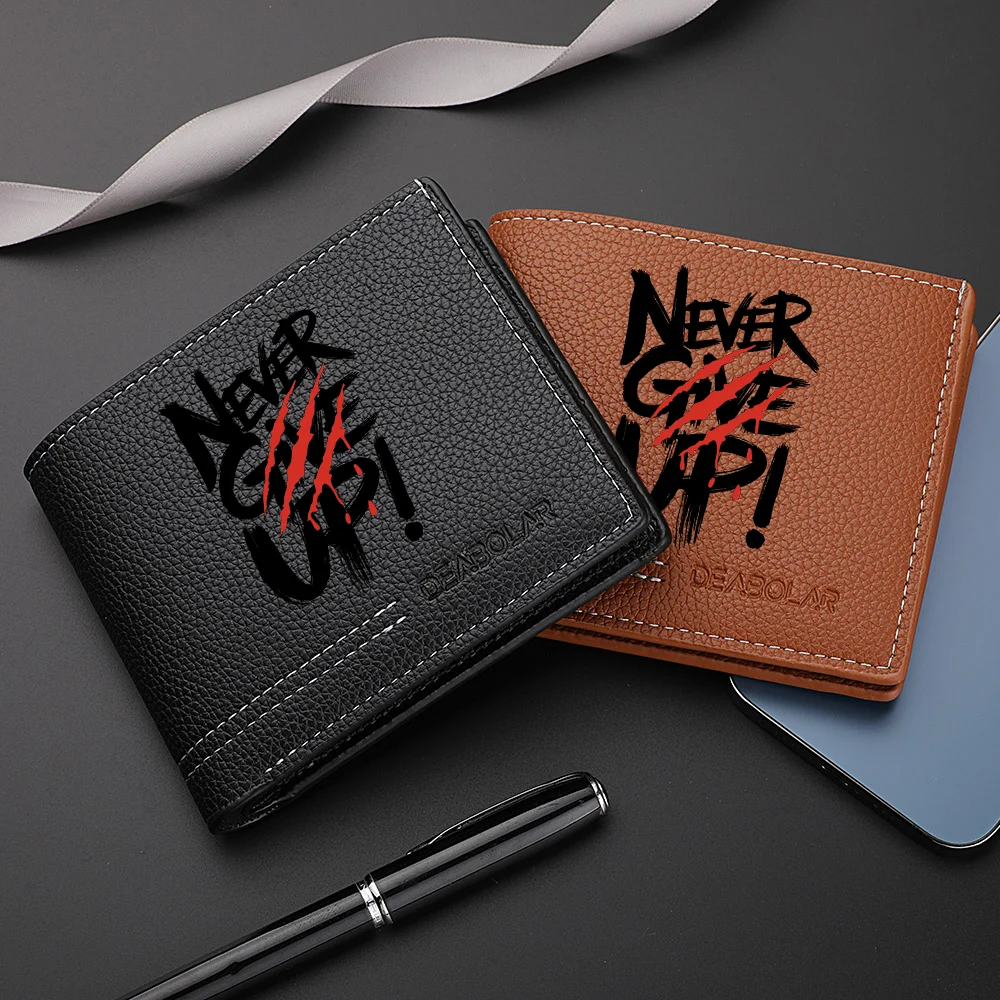 1 portefeuille pour cartes de crédit avec imprimé lettres pour homme – Porte-monnaie multifonctionnel de grande capacité – Pratique pour transporter des cartes d'identité, des permis de conduire, des cartes de crédit, adapté à un usage quotidien et comme cadeau.
