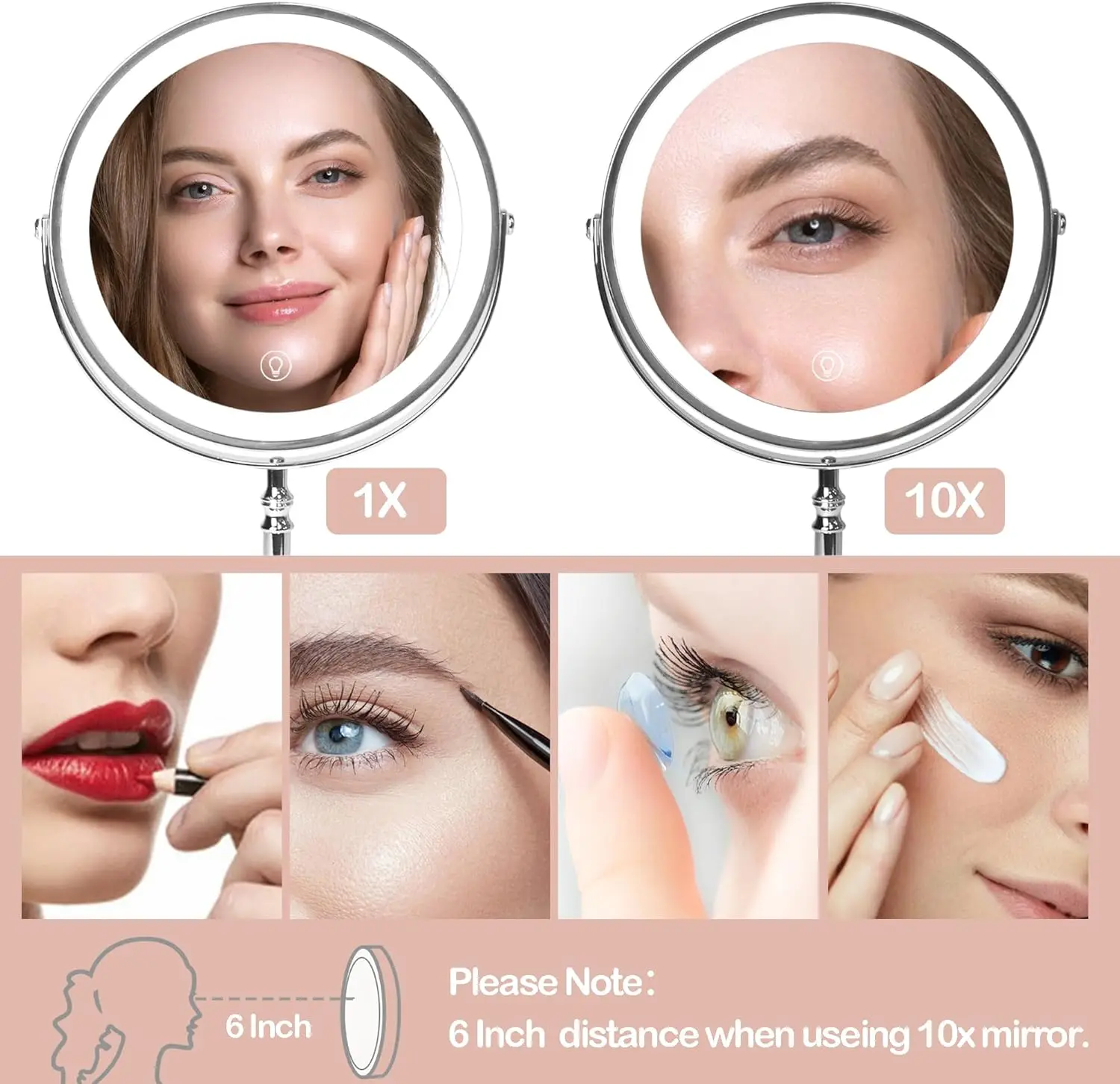 LED الغرور ضوء قابلة للشحن ملء الضوء لخزانة غرفة نوم سطح المكتب ماكياج ملء الضوء أضواء مرآة داخلية مزدوجة الجوانب