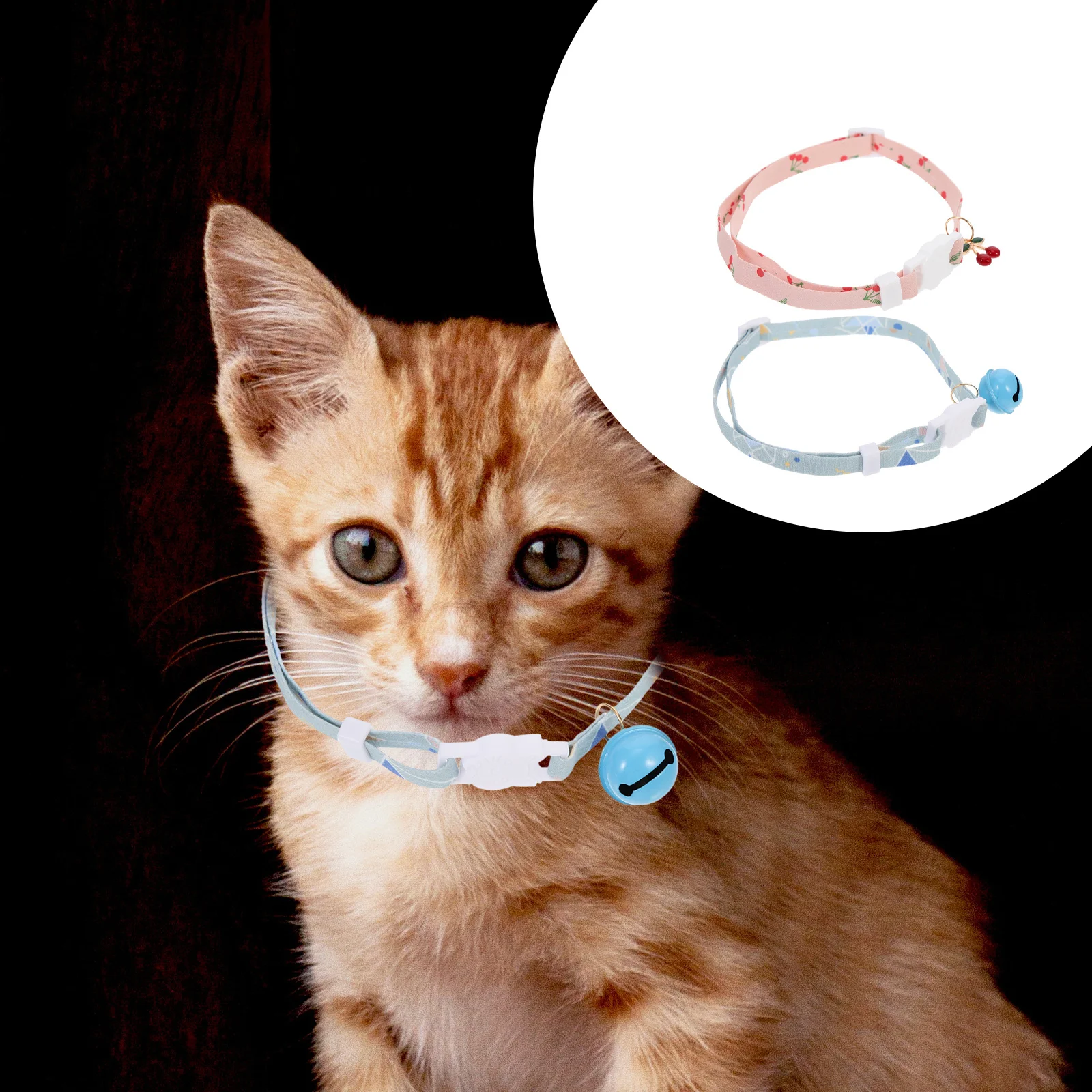 

2Pcs Pet Collar Chic Adjustable Party Neck Ornament Kitten Collar Puppy Cat Dog Necklace Decorative Comfortable Daily Wear