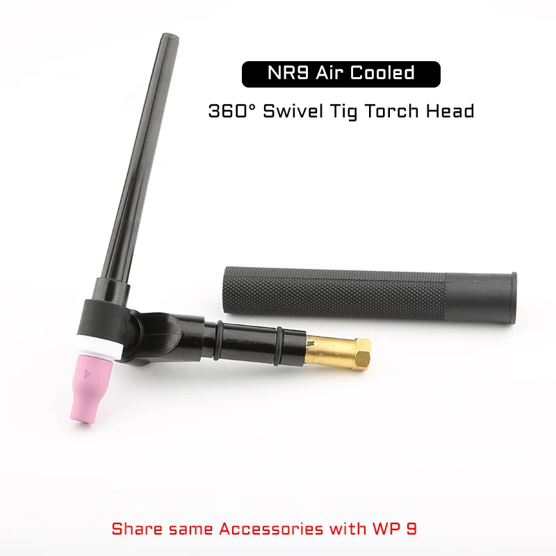 Cabezal de antorcha Tig giratoria de 360 ° NR9, pistola de soldadura de argón refrigerada por aire (comparte los mismos accesorios Con WP 9)