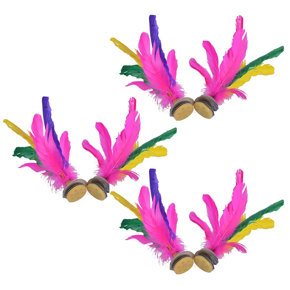 

6pcs Shuttlecock Jianzi Lightweight Colorful Kids Sports Toys Outdoor Foot Game Traditional Chinese Plaything