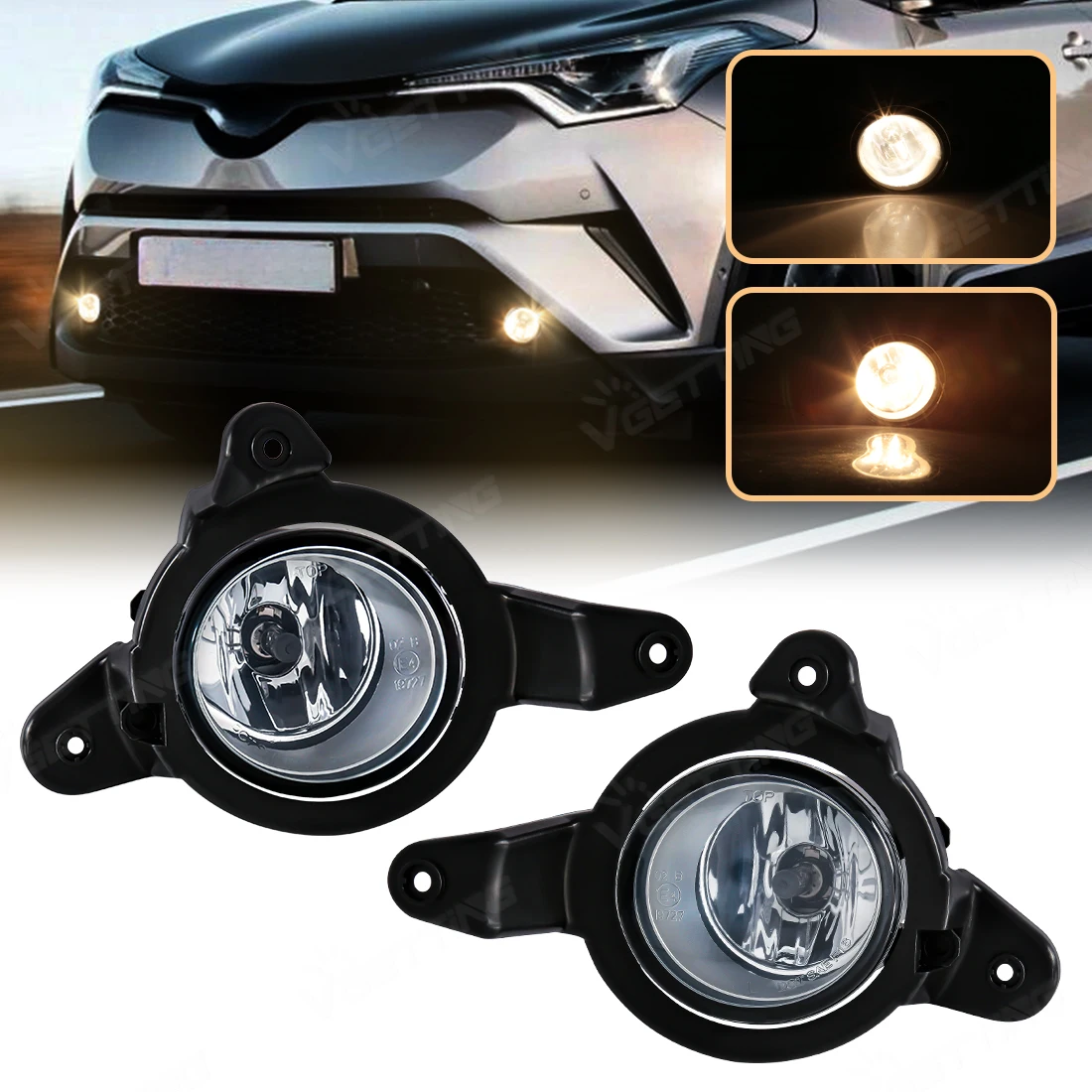 

1 Set Car Fog Lamp Assembly For Toyota CHR C-HR 2016 2017 2018 Halogen LED Bulbs With Wires Switch Headlight Accessories 12V