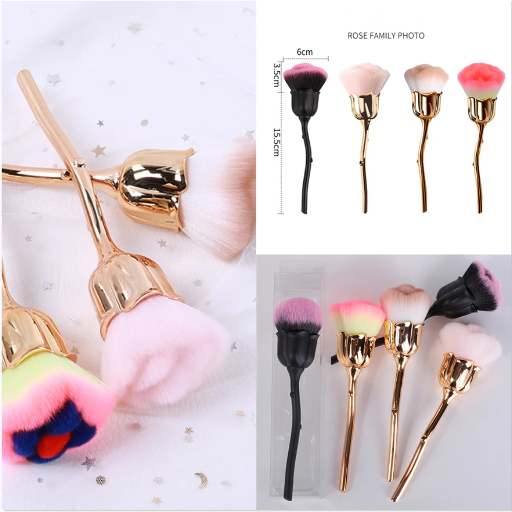 Rose Makeup Brushes Large Cosmetic Powder Foundation Blush Blending Nail Dust Brush Brush Maquiagem Beauty Makeup Tools 2025 New