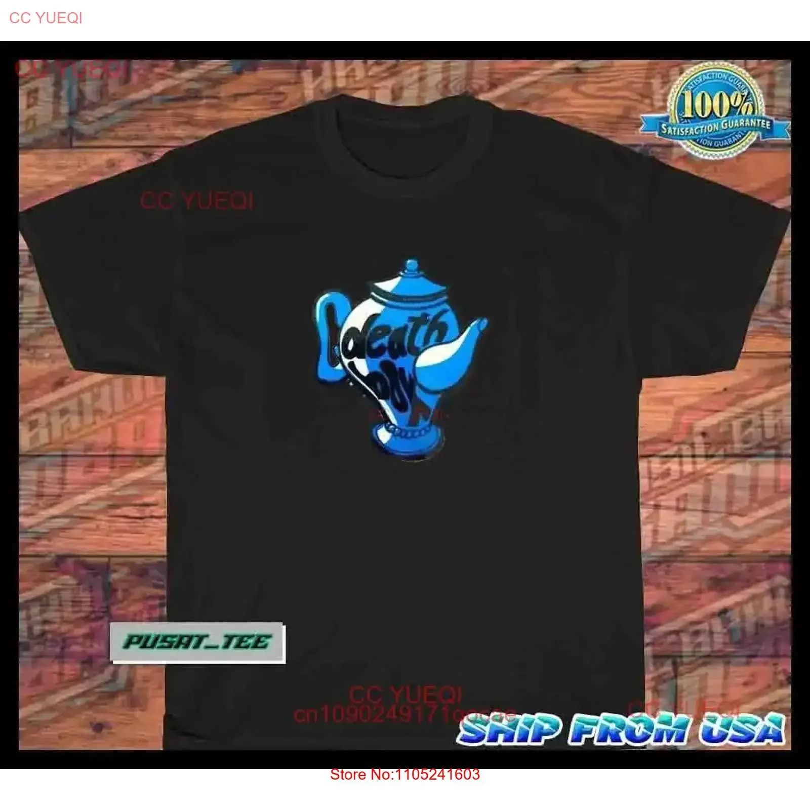 New Item DEATHBOX Blue kettle American Funny Logo Men's T Shirt Size S 5XL vintage Washed Breathable streetwear Soft