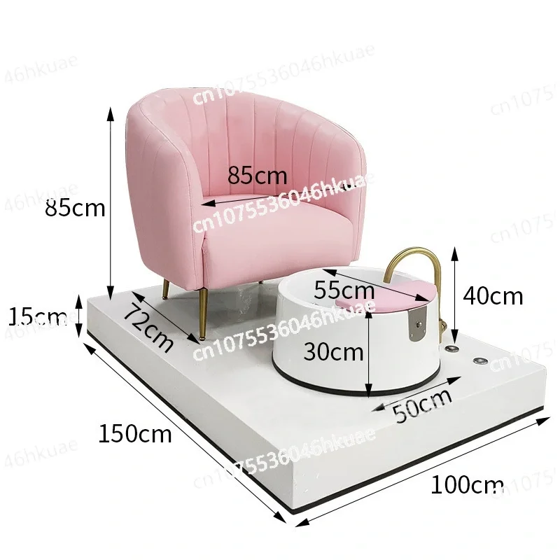 

for Nail Salon Modern Style Relax Massage Foot Spa with Pipeless Jet System Popular Furniture Bowl Luxury Pink Pedicure Chair