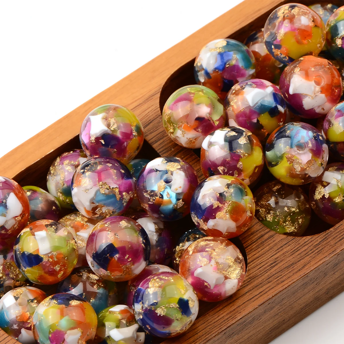 10pcs Vintage Multicolored Acrylic Beads for Jewelry Making Charm Loose Beads DIY Bracelet Necklace Earring Keychain Pen Gifts