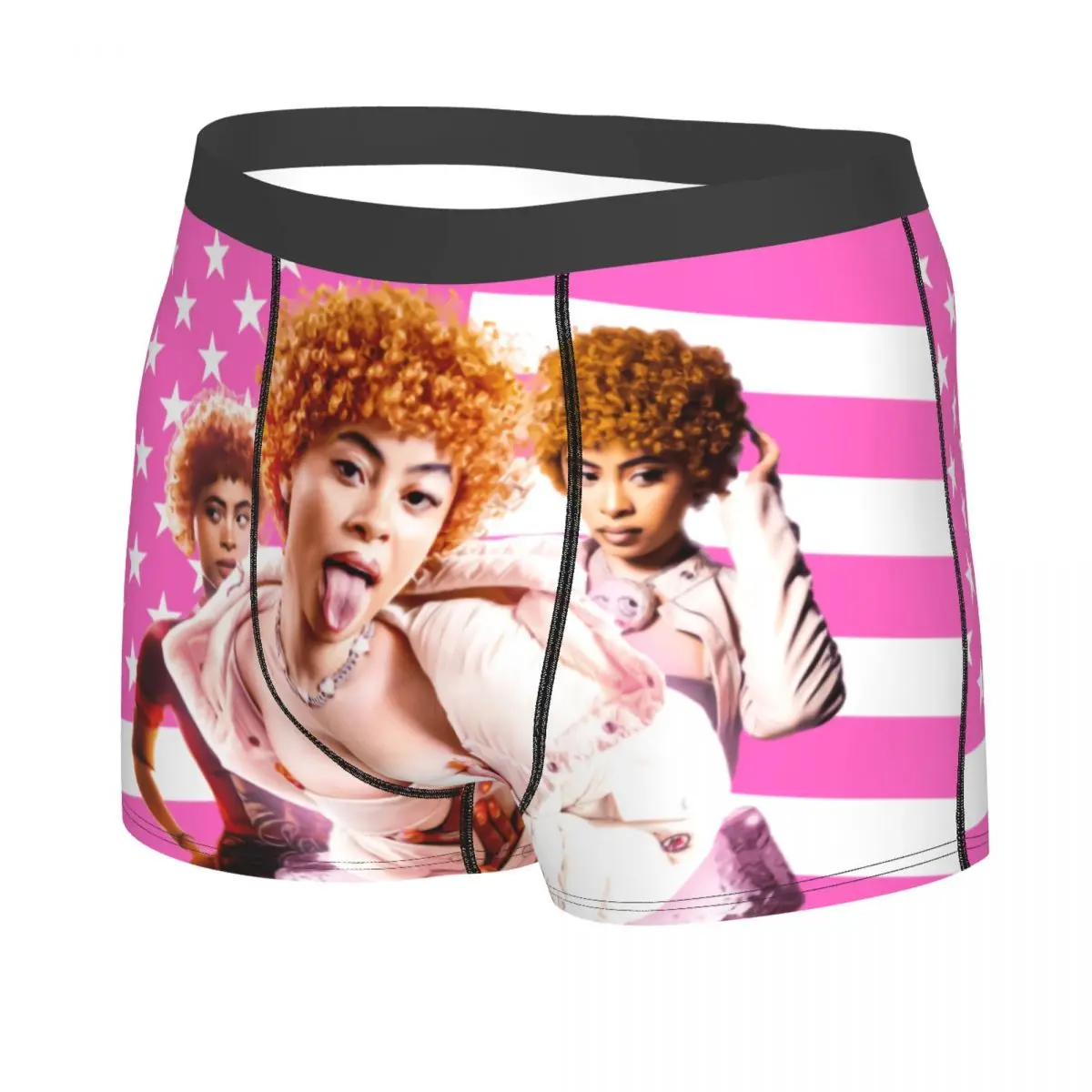 Custom Ice Spice Collage Hiphop Music Rap Boxers Shorts Mens Briefs Underwear Funny Underpants