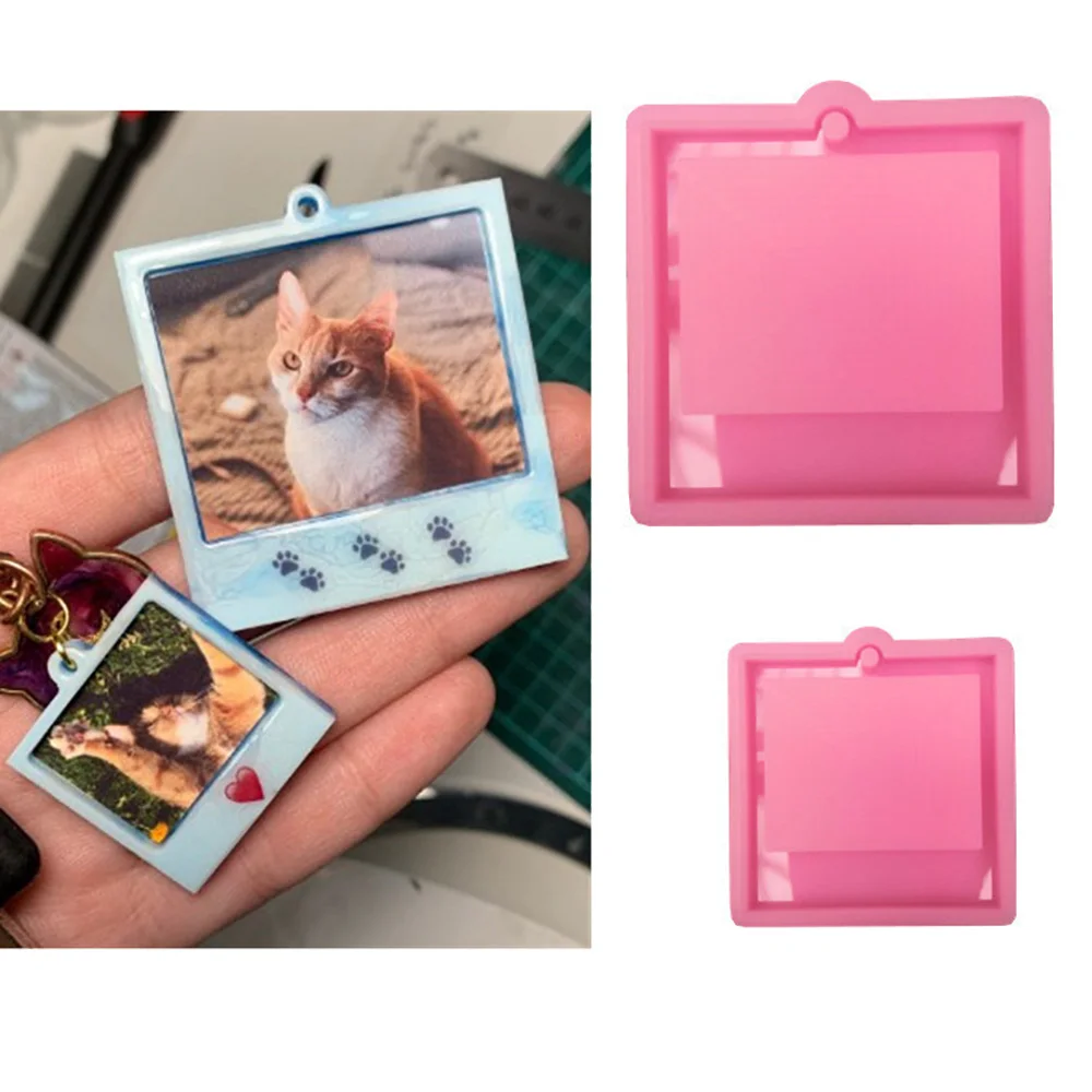 Photo Frame Keychain Epoxy Resin Mold Earring Pendant Silicone Mould Polymer Clay Jewelry Necklace Mold DIY Resin Crafts