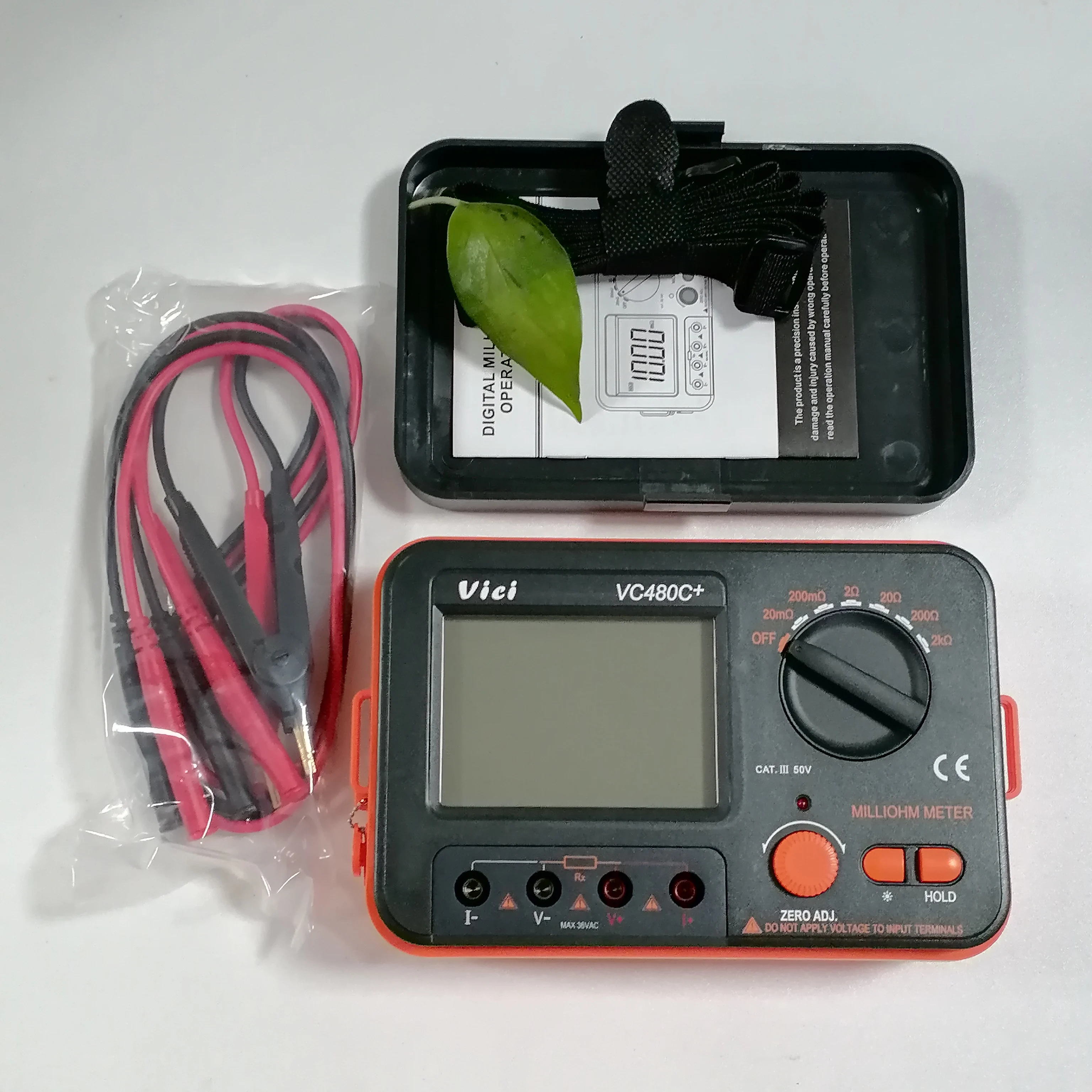 VC480C LCD Digital Milli-ohm Meter Resistance Tester 4 Wire Ohm Test Meter Milliohmmeter 0.01 Ohm~2 kOhm