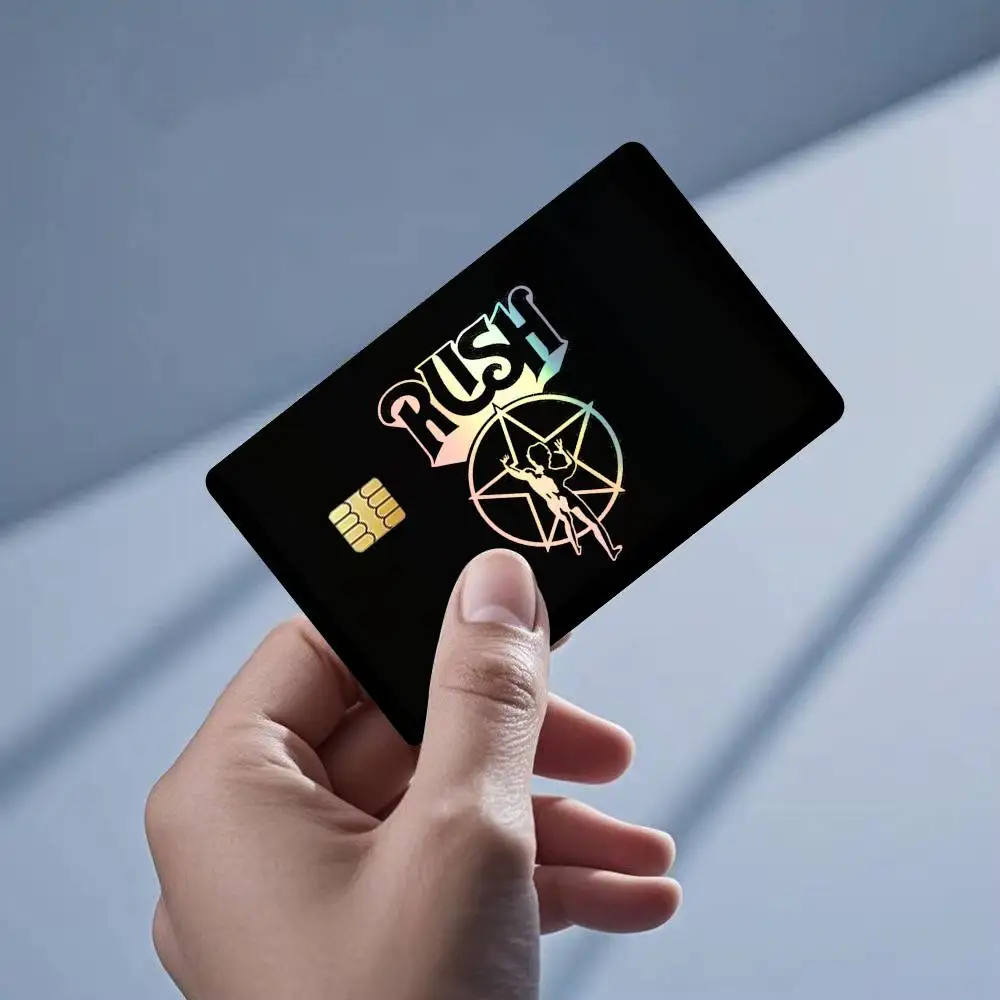 Rush Rock Band Logo  Laser Holographic Bank Card Sticker Anti Scratch Waterproof Card Skin