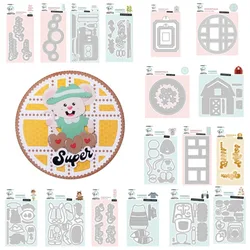 Winter Circle Tractor Tag Sweater Scarecrow Metal Cutting Dies Silicone Stamps Scrapbooking Stencil Photo Album Card DIY Paper