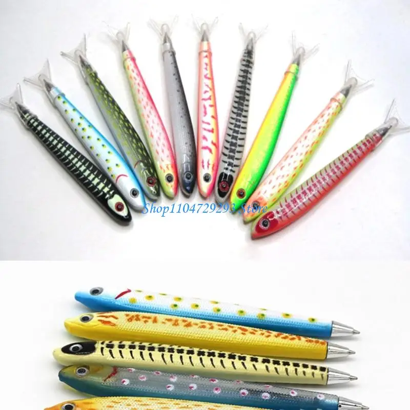 Fish-like Writing Pen Small Ballpoint Pen Anti-slip Grip Protective Cap Kid Reward Pen for Restaurant School Office