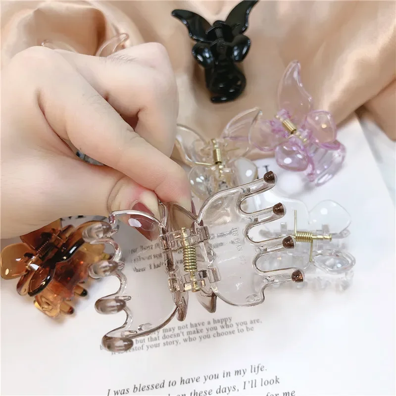 Mini Transparent Butterfly Hair Claw Women Acrylic Girls Sweet Cute Hair Clips Hairpins Fashion Hair Ornament Hair Accessories