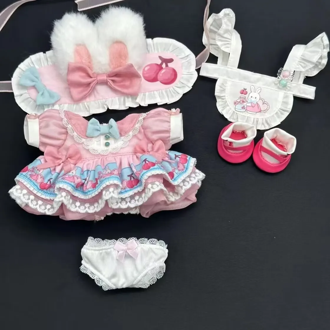 20 سنتيمتر "شاي الكرز الشاي أرنب" القطن دمية فستان دمية ، لطيف وغير سمة فستان دمية فستان الأميرة