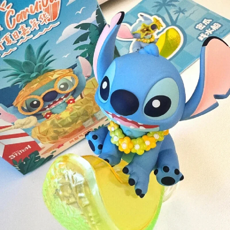 Disney Stich Sommer Karneval Serie Kawaii Blind Box Überraschung Box Figur Erraten Tasche Anime Puppe Sammlung Modell Spielzeug Kinder Geschenk