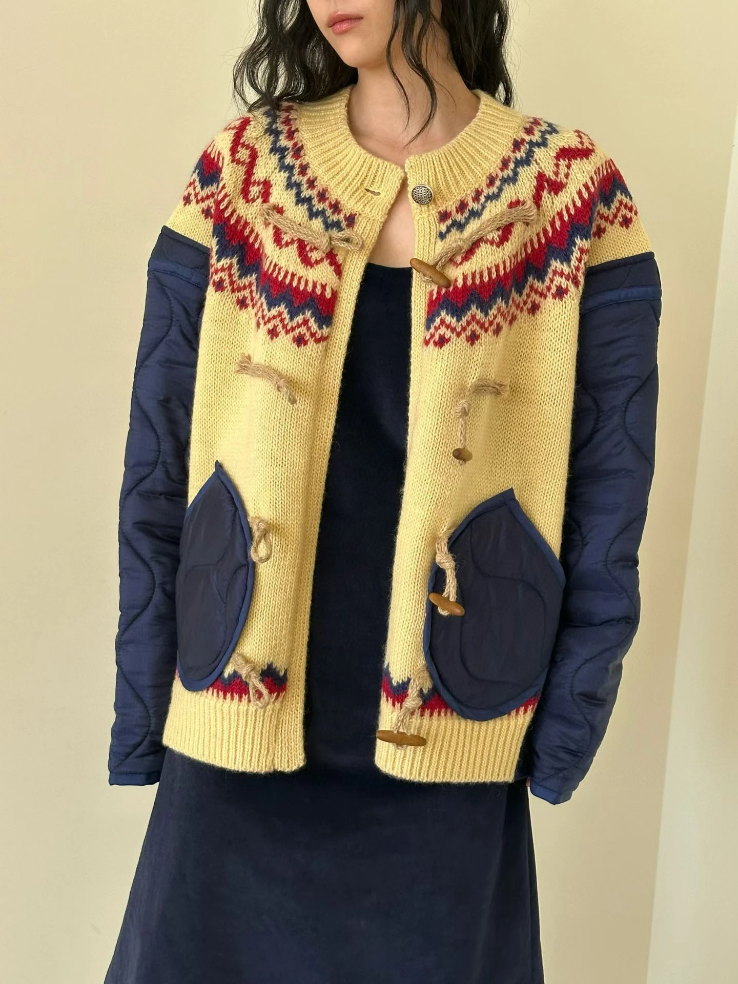 

Dongda Gate Женский вязаный лоскутный хлопковый топ Jaet Design Sense Женский длинный топ све круглой Ne с застежкой на одной пуговице