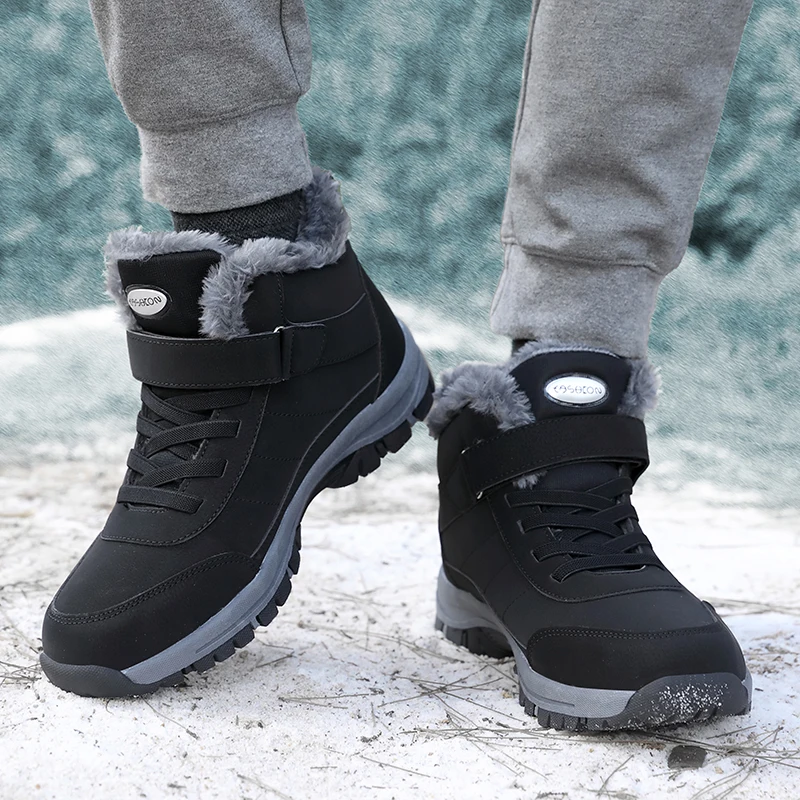 2024 Winter Men\'s Boots Women\'s Outdoor Non-slip Snow Sneakers Waterproof Warm Cotton Shoes Thick Soled Plush Boot Ankle Boots