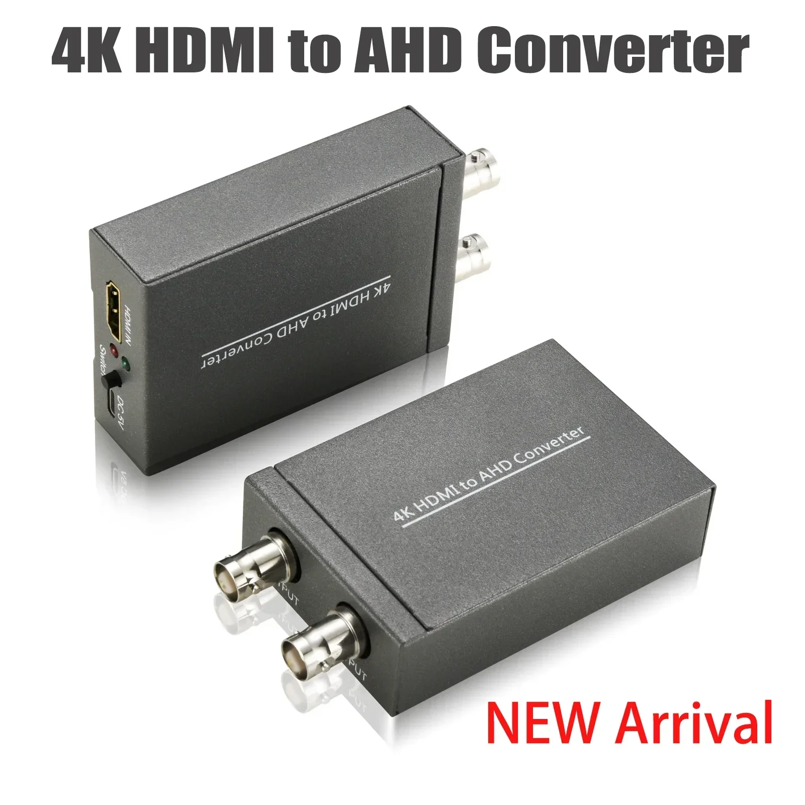 4K HDMI To AHD Converter Dual BNC Video Display Adapter 4K 60Hz 1080p To 1080p 720p AHD Monitor DVR TV Projector Plug and Play