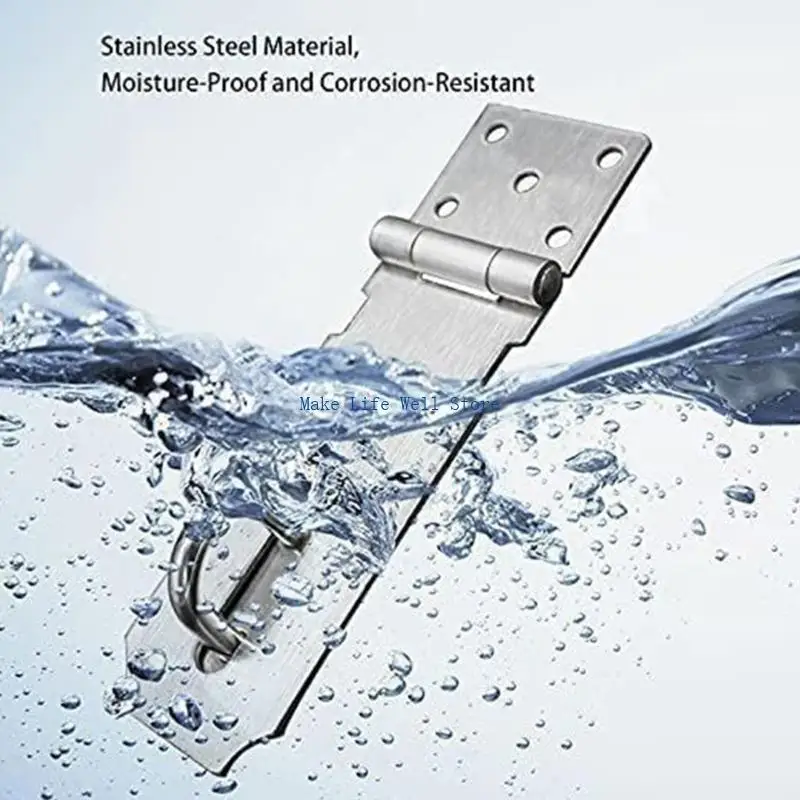 2 set Versatile Door Lock Hasp Set Strong Reliable Door Padlock Hasp Stainlesss