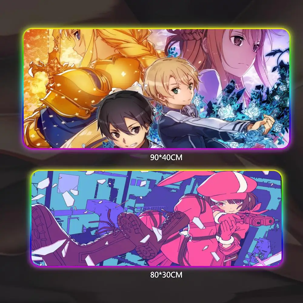 

Anime Berserk Mouse Pad Gamer Luminescence Led Mouse Pad Gaming Table Rgb Deskmat Keyboard Pc Mousepad