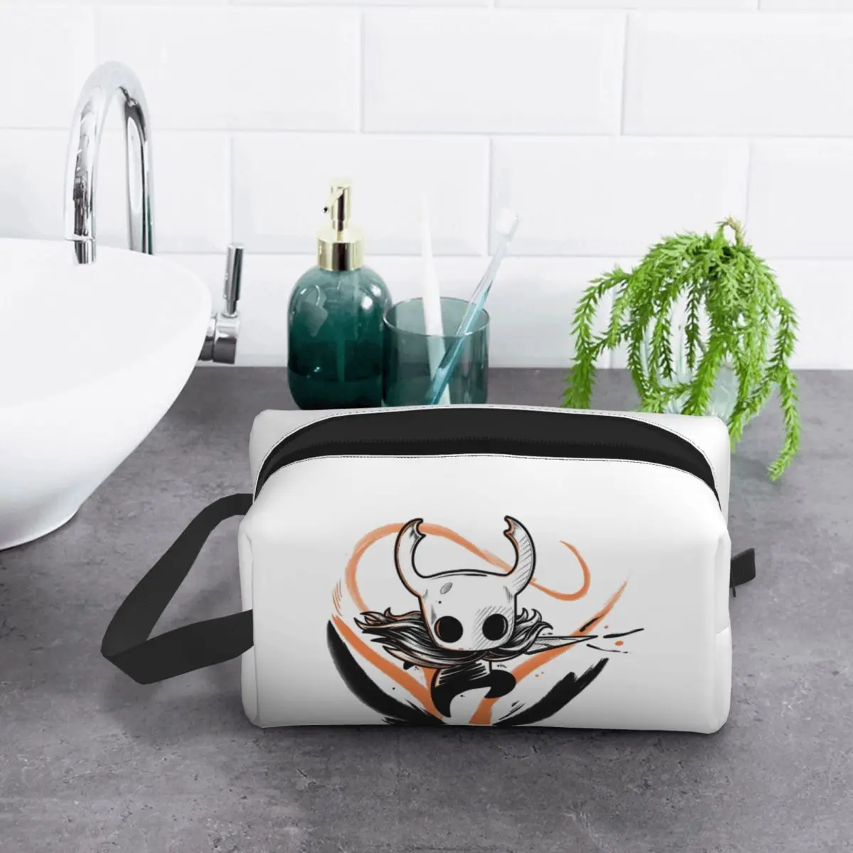 Hallownest Coffee Emblem Hollow Knight Silksong Makeup Bag Cosmetic Storage Dopp Kit Toiletry Cosmetic Bag for Women Beauty