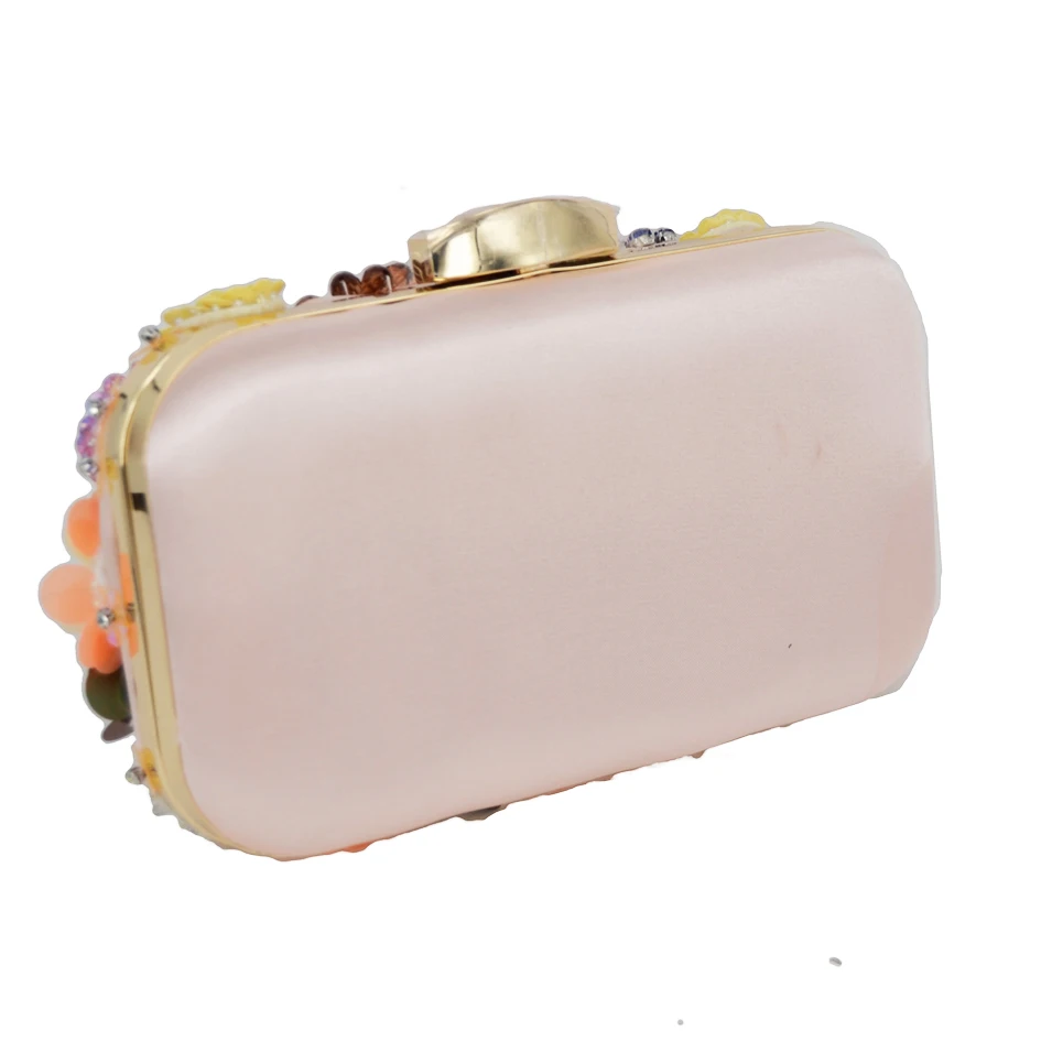 حقيبة يد نسائية مزهرة بالترتر الوردي للنساء حقيبة يد أنيقة للحفلات المسائية/الحفلة الراقصة/الزفاف/الليل