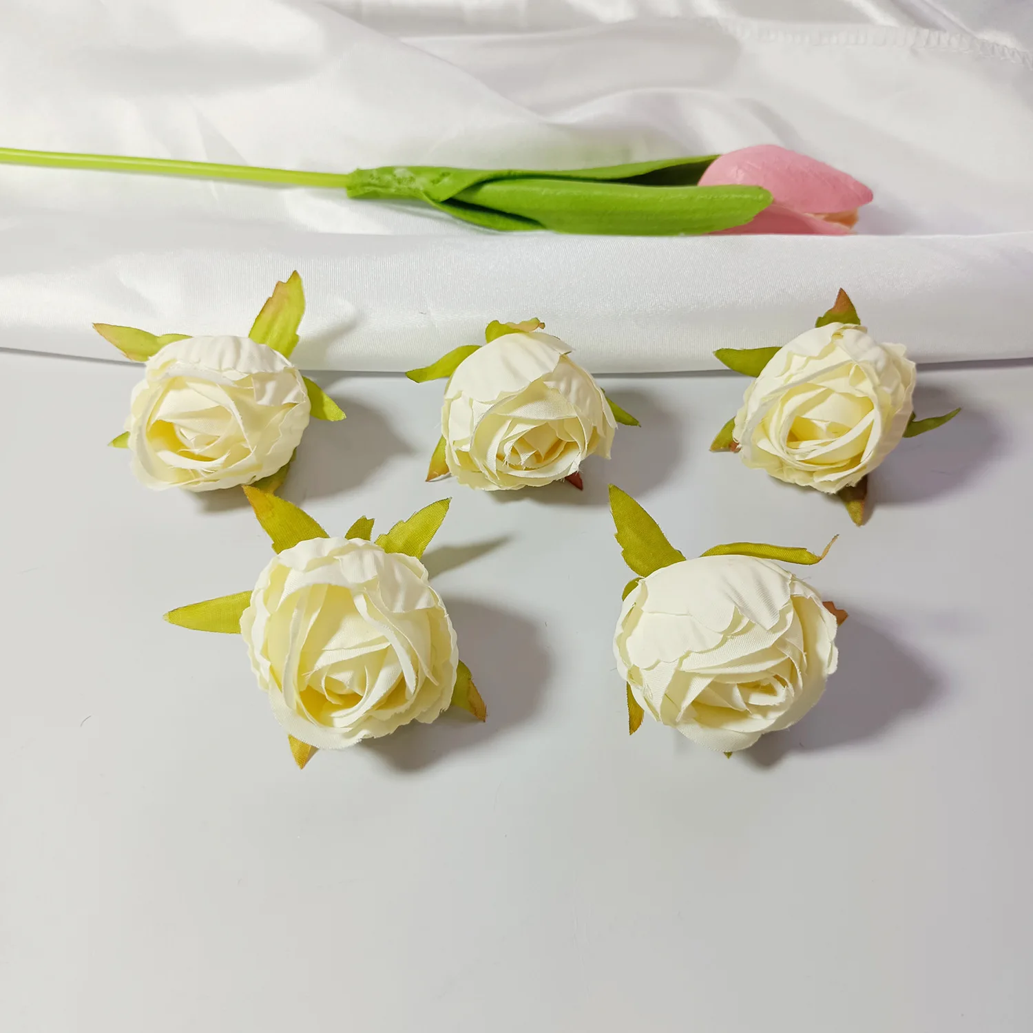 5/10Pcs 4cm Artificial Silk Rose Flower Heads for Wedding Decor DIY Wreath Scrapbook Fake Flower Wall Decoration Home Room Decor