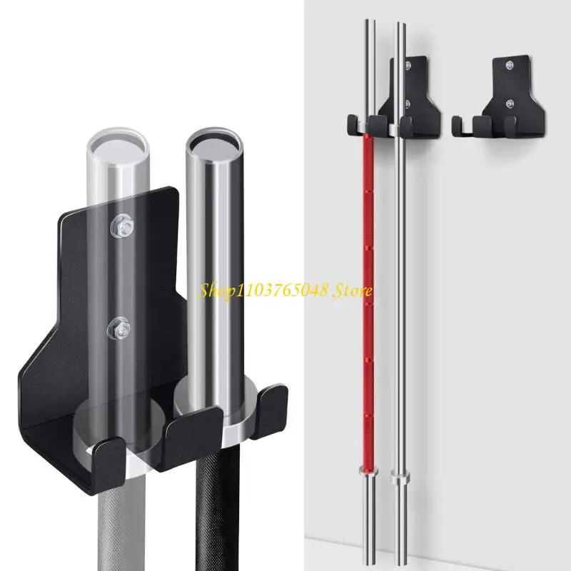 R53E Double Vertical Barbell Holder Gym Hanger Gym Dumbbells Rod Holder