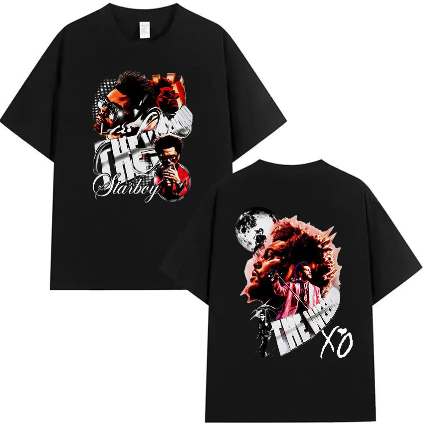 Rapper THE WEEKND STARBOY Tour 2026 Graphic T Shirt Men's Hip Hop